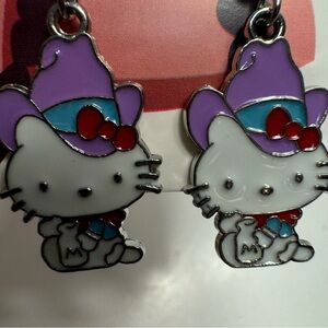 NWT. Hello Kitty in purple witch hat pierced earrings